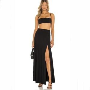 Susana Monaco NWOT Women's Pull-On Stretch Side-Slit Maxi Skirt Black Size XL
